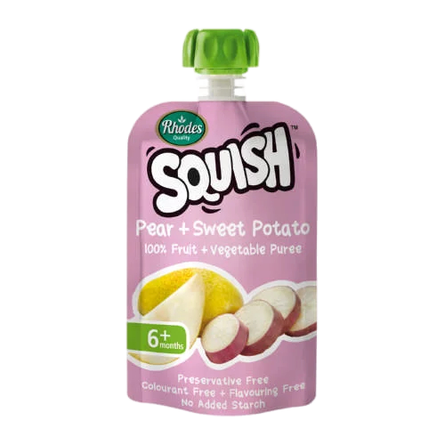 Rhodes Squish baby food - pear & sweet potato 110ml