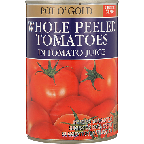 Pot o' Gold Italian whole peeled tomatoes 800g