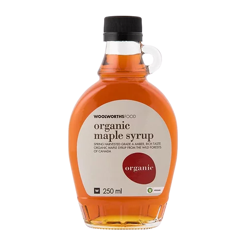 Woolworths food organic maple syrup 250ml