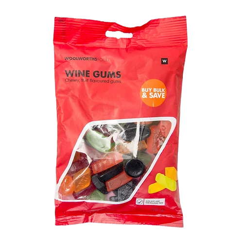 Woolworths food wine gums 400g