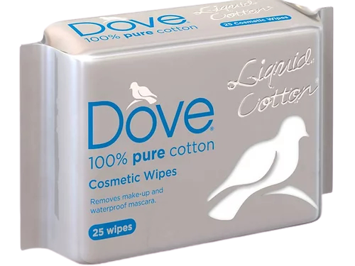 Dove 100% pure cotton facial wipes x25