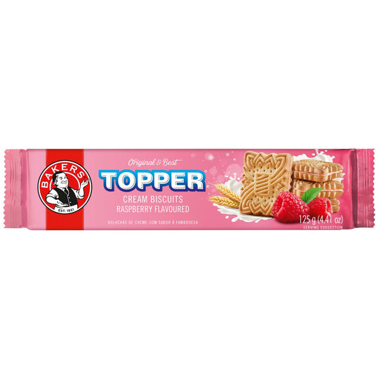 Bakers topper strawberry cream biscuits 125g