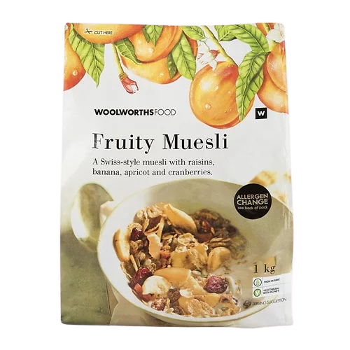 Woolworths food fruity muesli 1kg